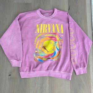 Urban Outfitters Pink Nirvana Oversized Crew Neck